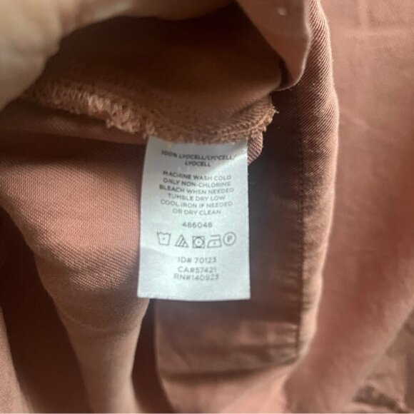 Lou & Grey tencel tunic blush pink long sleeve oversize blouse Sz XS - Picture 7 of 10